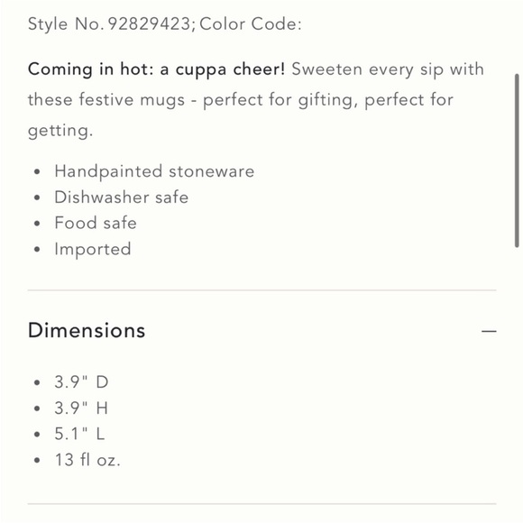 🔴NWT Anthropologie Holifaye Christmas Mug-red - Picture 6 of 6